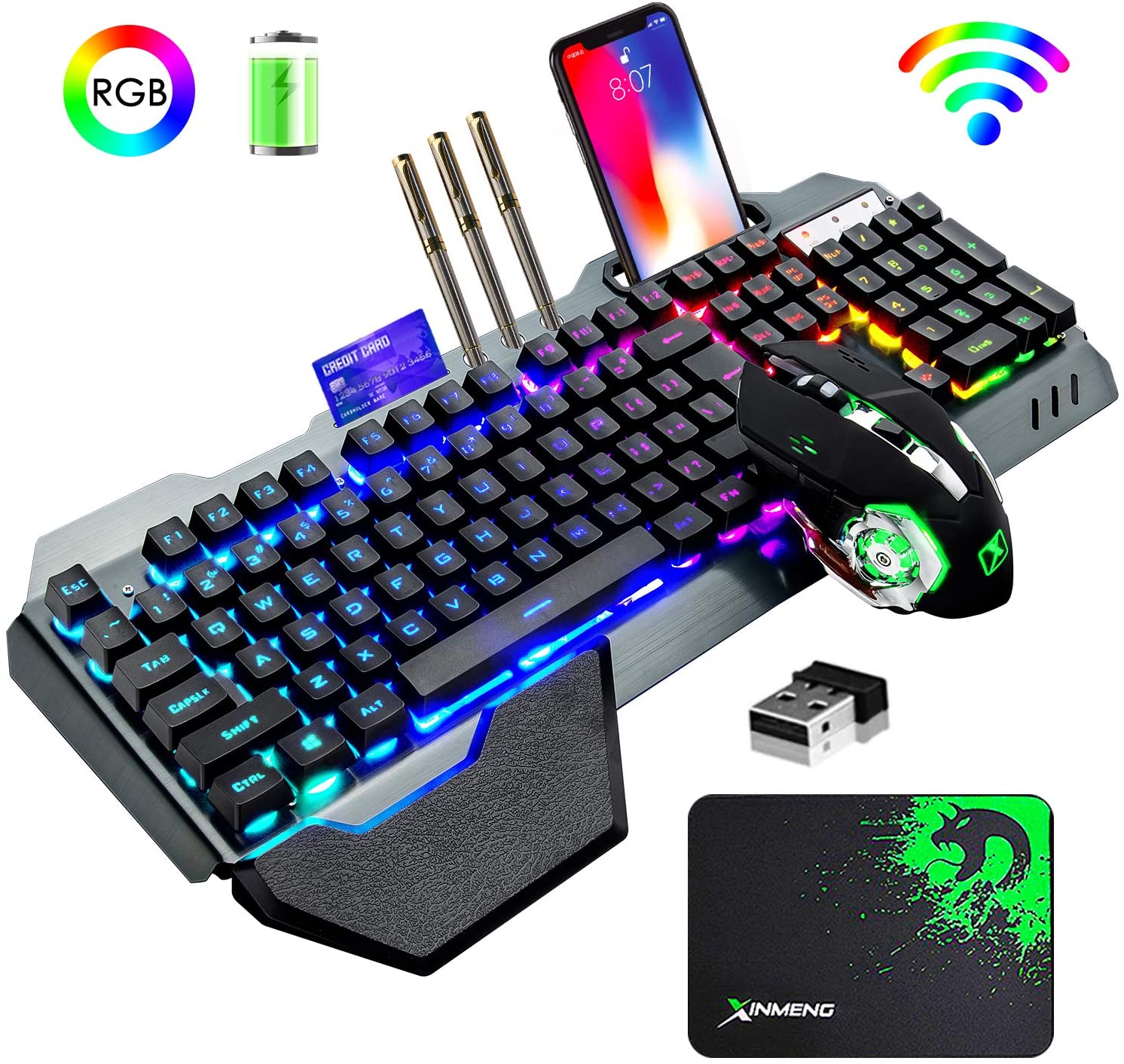 Gaming Keyboard Mouse And Headset Combo - Комбинированная беспроводная игровая клавиатура и мышь