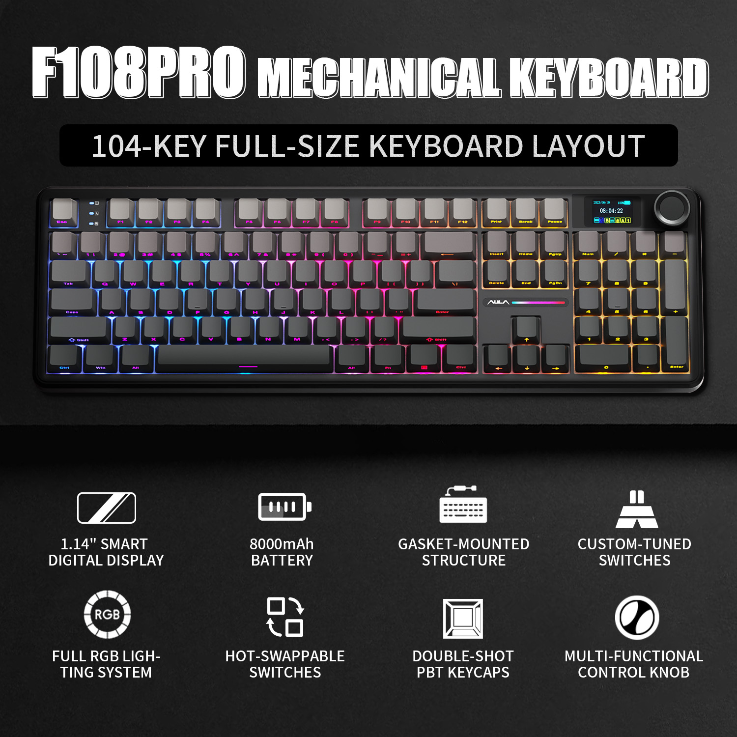 Gaming Keyboard Corsair - Механическая клавиатура AULA F108 PRO с